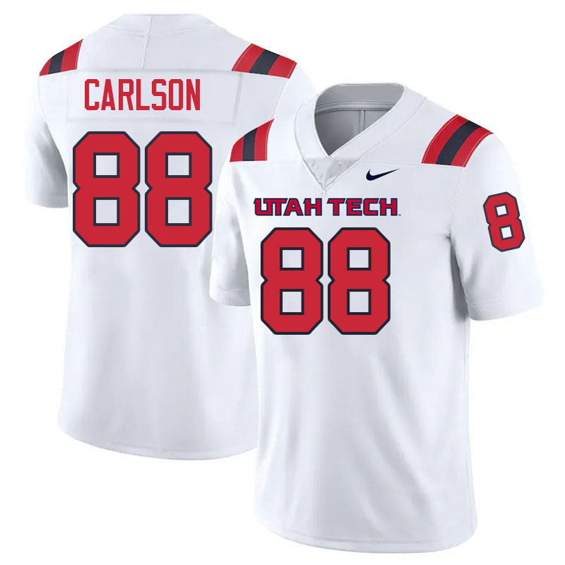 Utah Tech Trailblazers #88 Cody Carlson College Football Jerseys,Uniforms Stitched-White